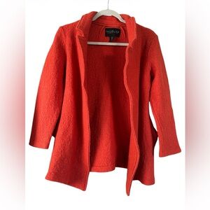Rachel Zoe Open-Front Red Wool Blend Jacket